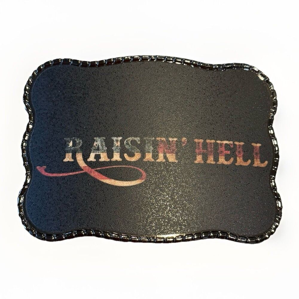 Wallet Belt Buckle “RAISIN’ HELL” Country Girl Cowgirl Western Money ID Cards